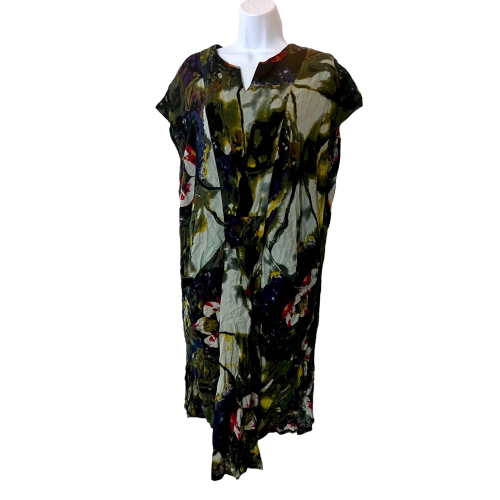 Patrizia Luca Milano Floral Print Tunic Dress with Pockets - Size O/S (One Size)